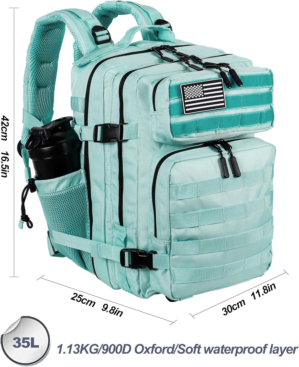 LHI Tactical Military Backpack for Men and Women 25L/35L Army Assault Pack Bag Small Rucksack with Bottle Holder