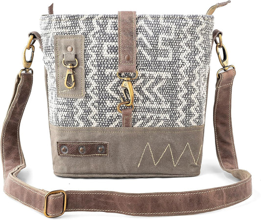 3B SHOUZO Messenger and Shoulder Bag - Upcycled Vintage Canvas & Leather