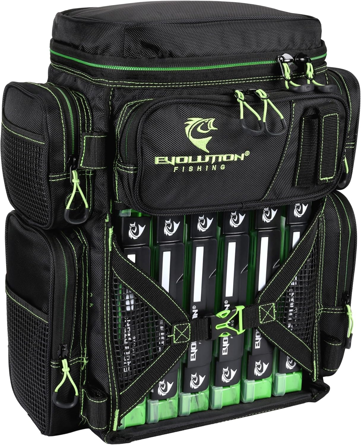 Evolution Fishing Drift Series Tackle Backpack – 3600, Outdoor Rucksack w/ 6 Fishing Tackle Trays, Heavy Duty