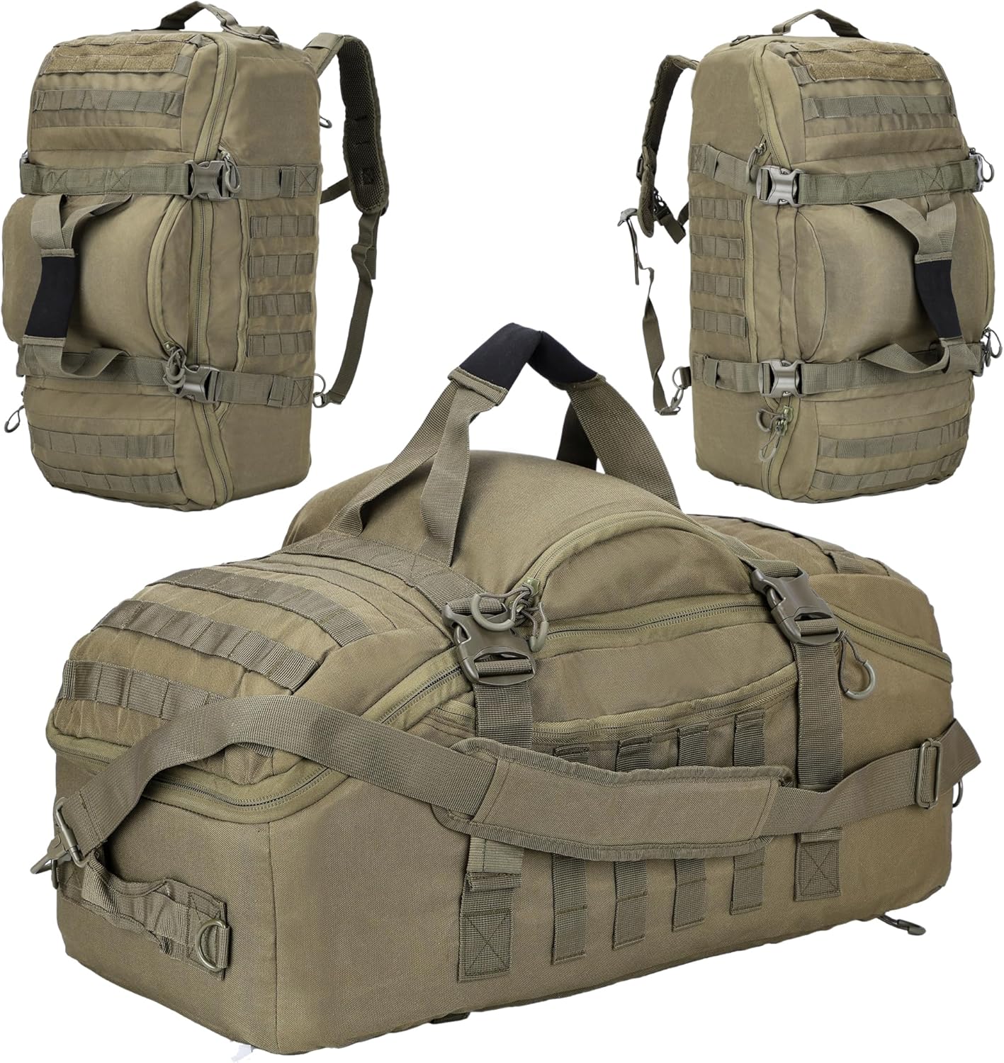 Gym Bag Duffle Bags Backpack Travel Duffle Bag with Weekend Overnight Bag for Outdoor Tactical Sports Travel Camping Hunting (Green, 60L)