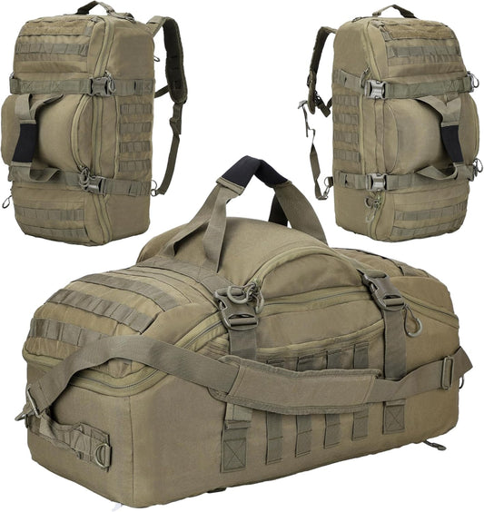 Gym Bag Duffle Bags Backpack Travel Duffle Bag with Weekend Overnight Bag for Outdoor Tactical Sports Travel Camping Hunting (Green, 60L)