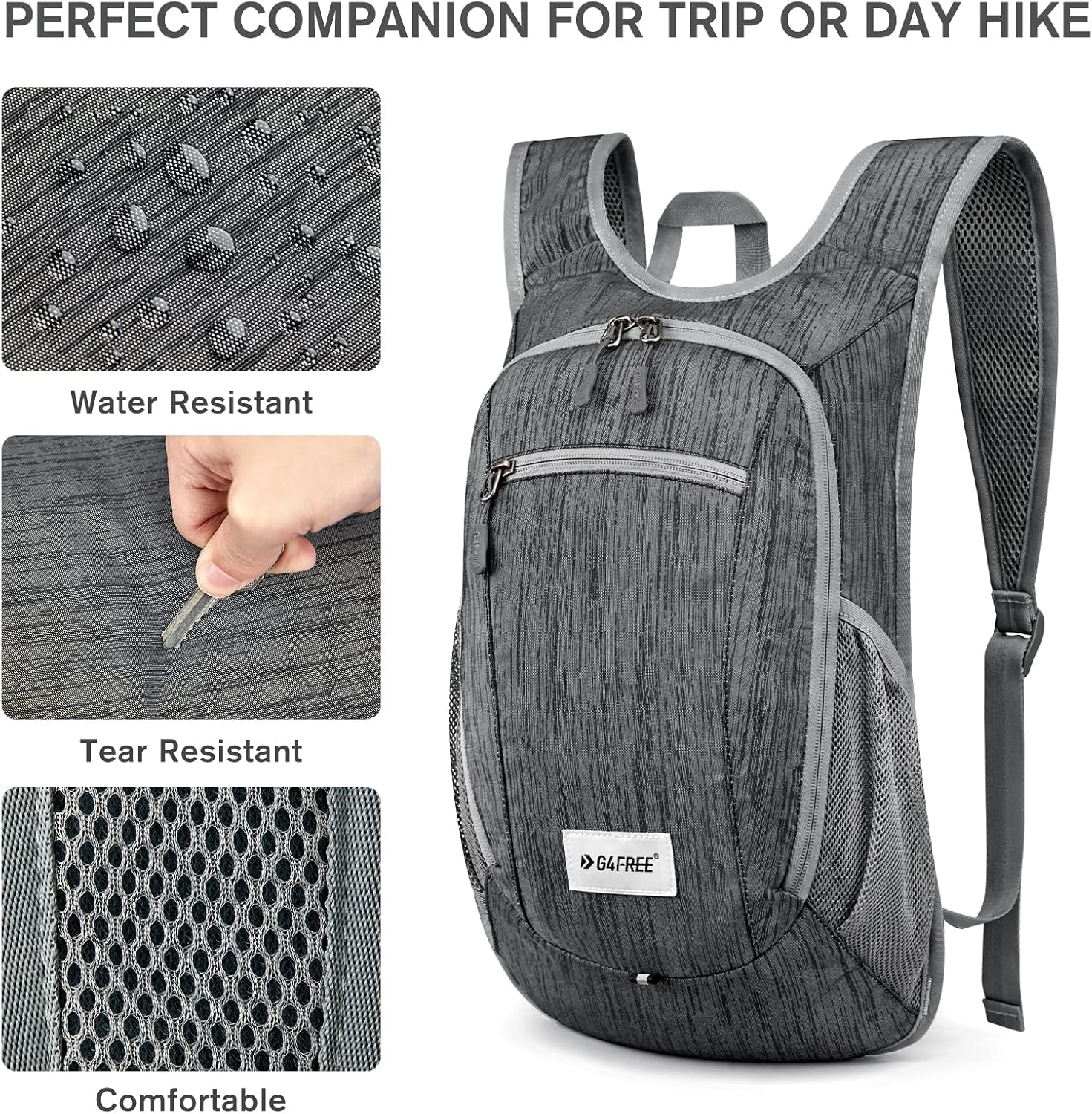 G4Free 10L/15L Hiking Backpack Lightweight Packable Hiking Daypack Small Travel Outdoor Foldable