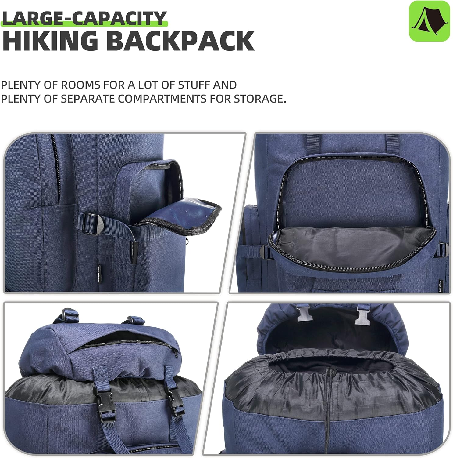 King'sGuard 100L Camping Hiking Backpack Molle Rucksack Military Camping Backpacking Daypack