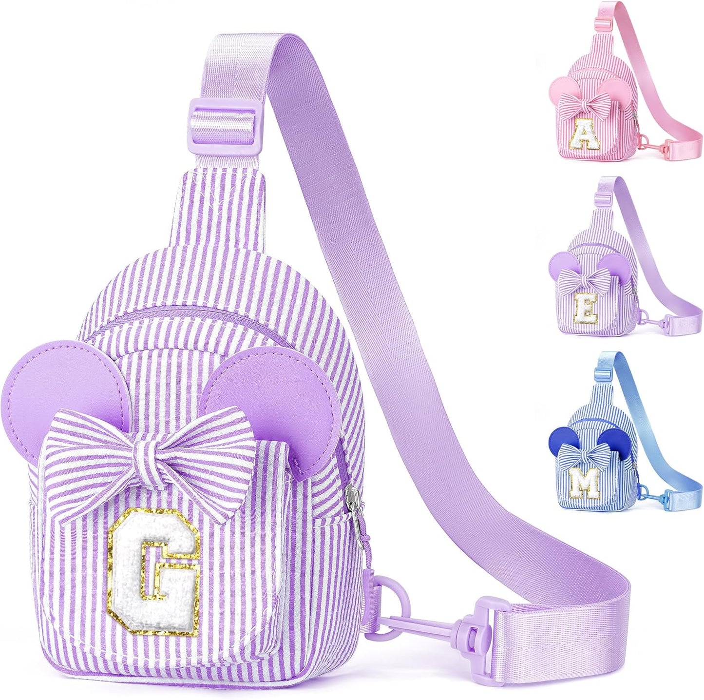 YOOLIFE Gifts for Girls, Initial Sling Bags for Girl Kids | Personalized Birthday Gifts for Girls | Girl Kids Cross Body Purse Purple Small Sling Bags for Sister Daughter Gift (Purple G)