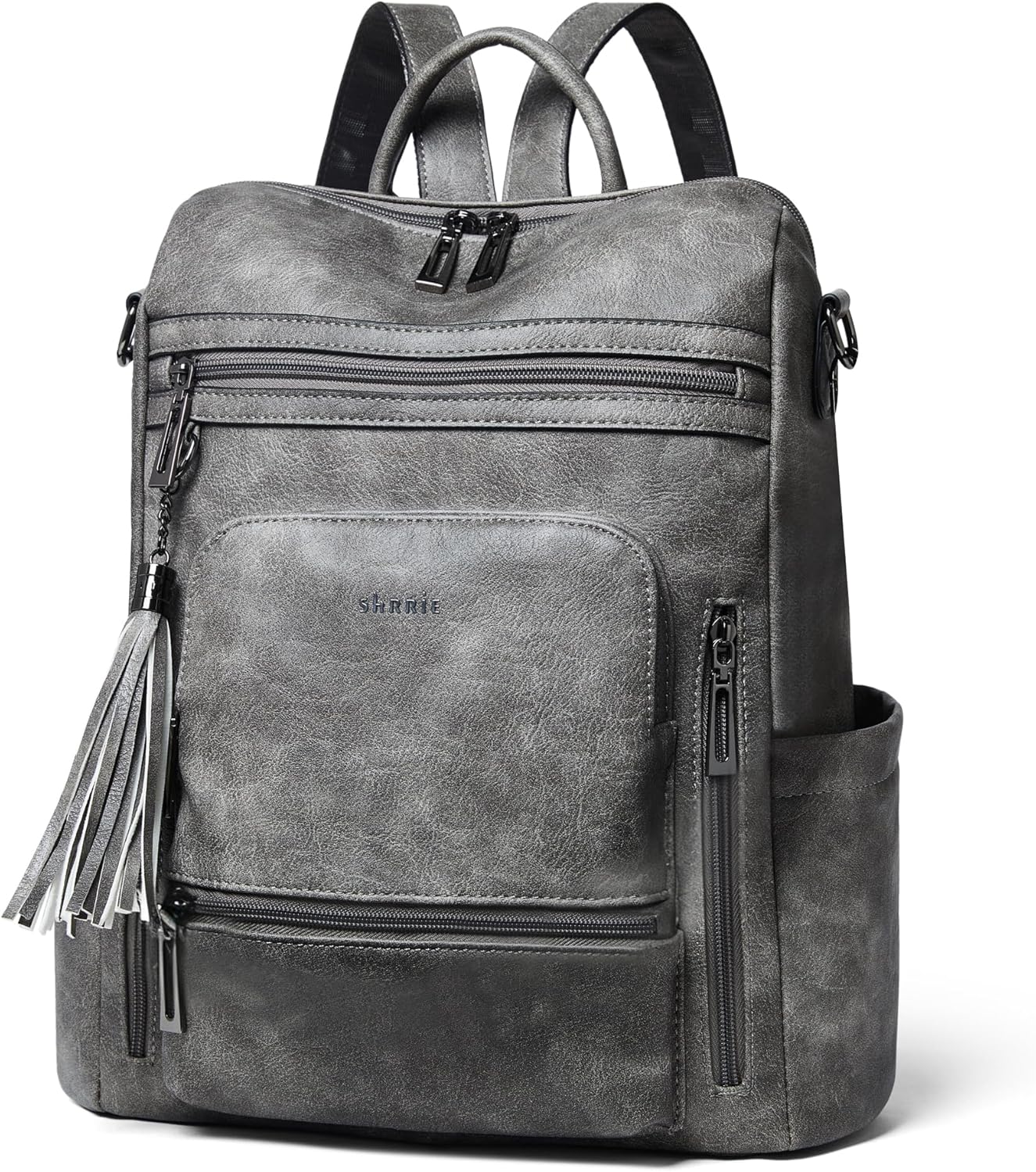 Shrrie Vegan Leather Laptop Backpack for Women 15.6 inch Work Backpack Fashion Travel Backpack
