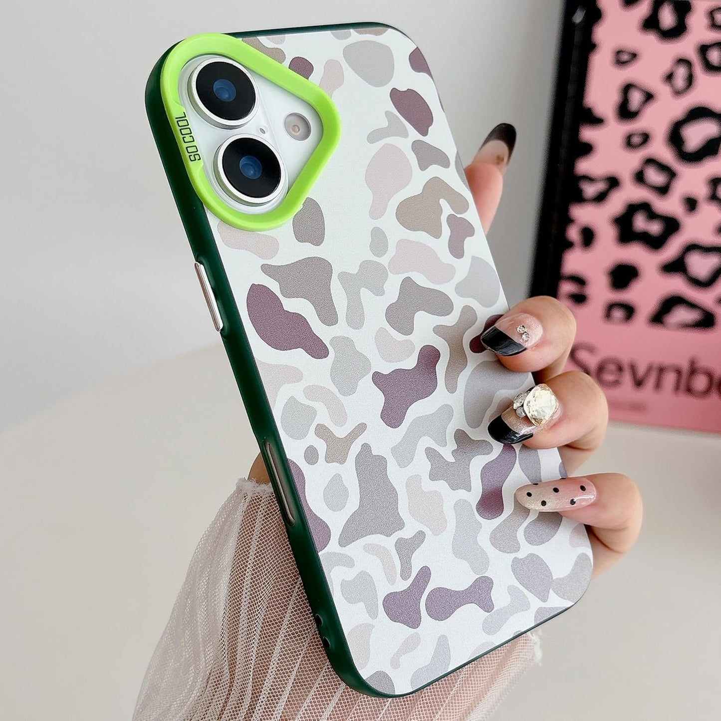 for iPhone 17 Case, Vintage Camo Pattern Design for Men Boys Teens, Cool Camouflage Shockproof Protective Cover for Girls Women - Green