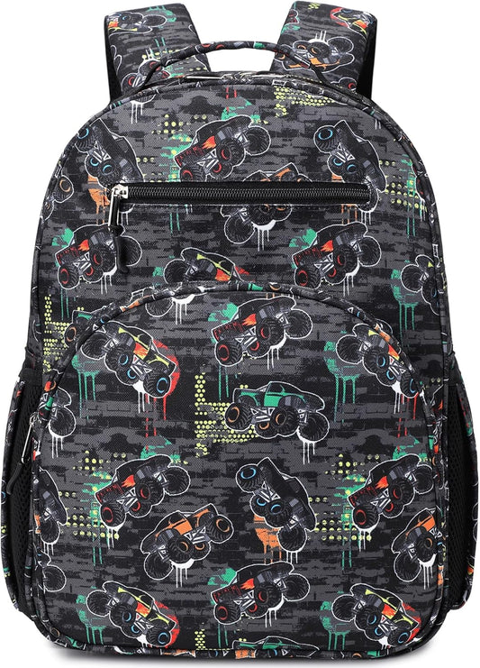 abshoo Cute Lightweight Kids Backpacks for Boys Kindergarten Elementary School Backpack for Boy ages 4-8 (Cars Black)