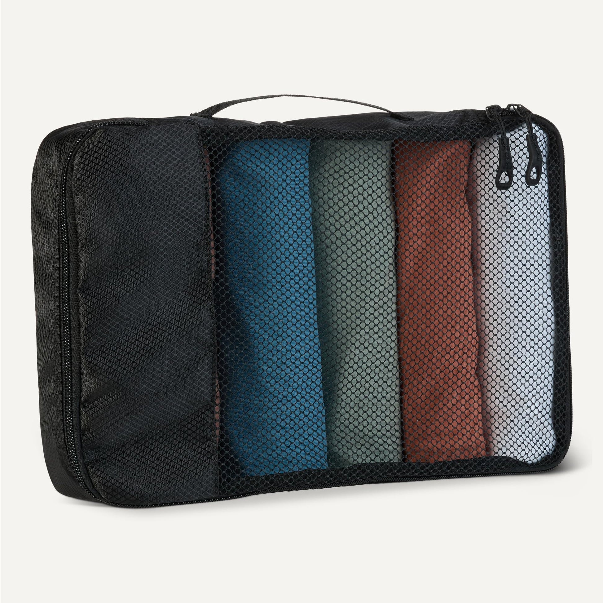 Amazon Essentials 4-Piece Packing Cubes Travel Accessories Set, Luggage Organizer with Double