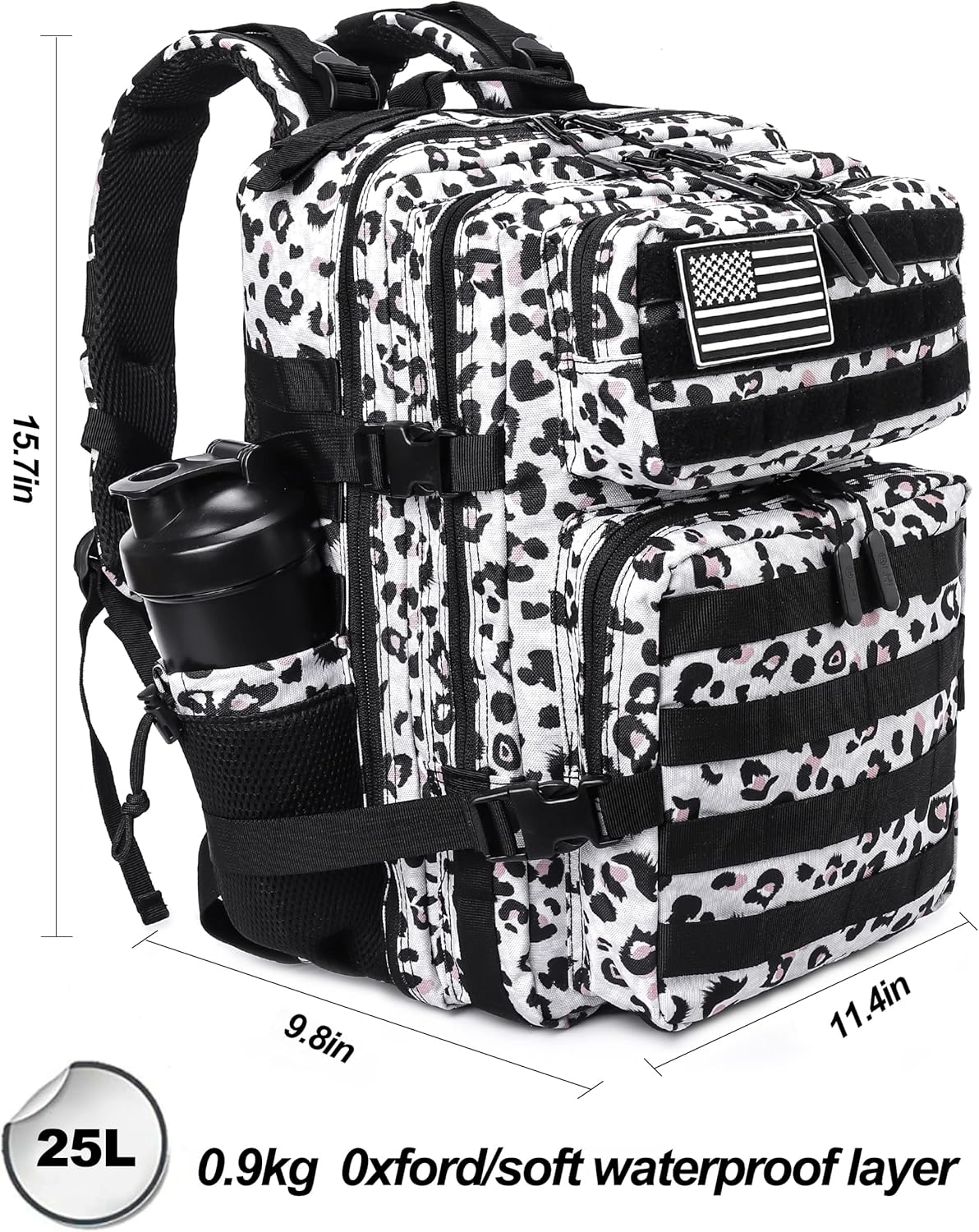 LHI Tactical Military Backpack for Men and Women 25L/35L Army Assault Pack Bag Small Rucksack with Bottle Holder