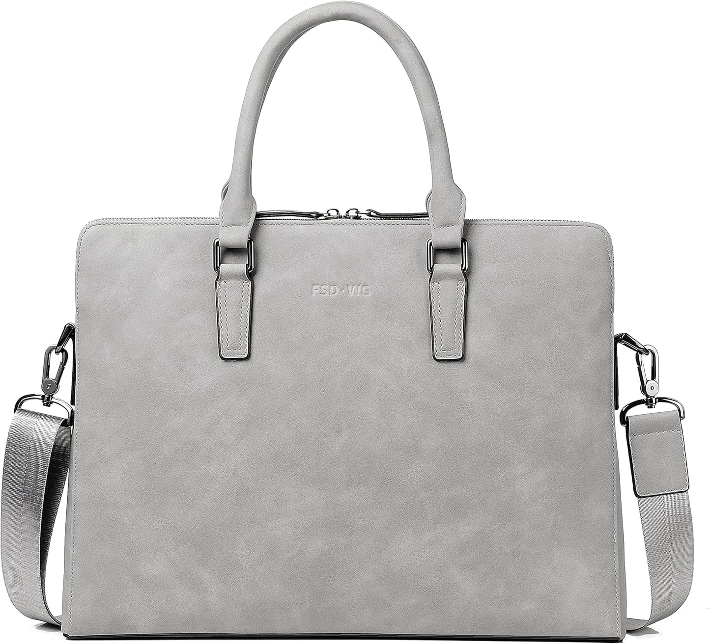 FSD. WG Business Bag Leather Messenger Bag Water Resistant Business Travel Briefcase Handbag