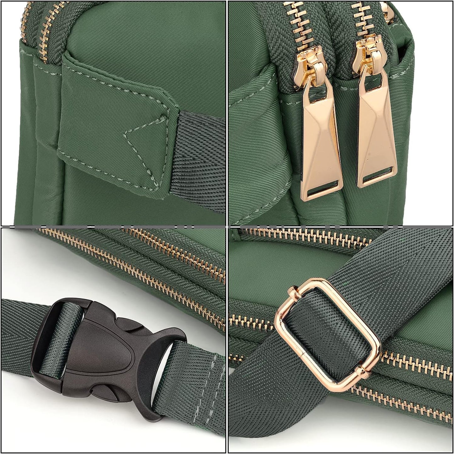 UTO Fanny Pack for Women Crossbody Trendy Fashion Belt Purse Chest Waist Hip Bumbag for Outdoor Shopping Travel Hiking