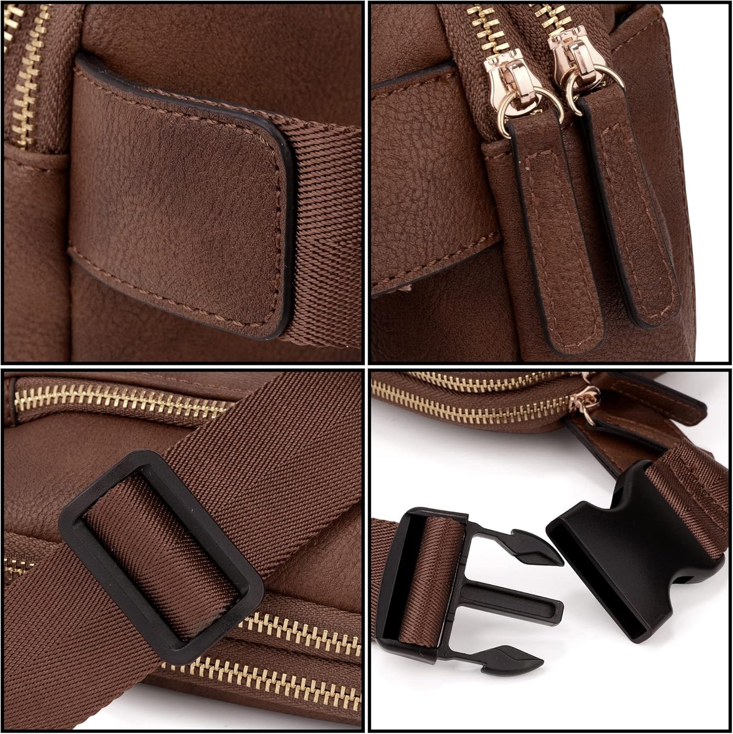UTO Fanny Pack for Women Crossbody Trendy Fashion Belt Purse Chest Waist Hip Bumbag for Outdoor Shopping Travel Hiking