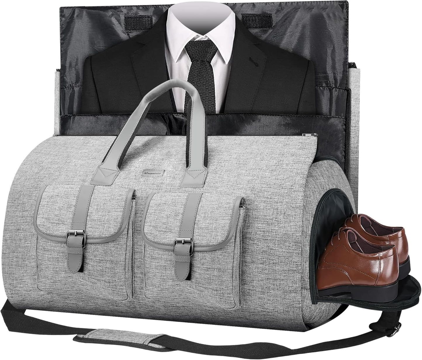 UNIQUEBELLA Convertible Garment Bag for Travel Carry on Garment Duffel Suit Bag with Shoe