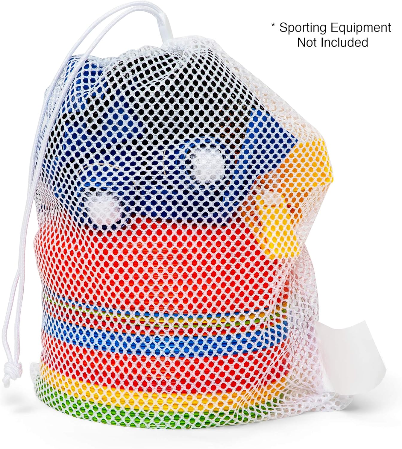 Champion Sports Mesh Equipment Bag – Heavy-Duty Nylon Drawstring Bag with Lock & ID Tag, Breathable