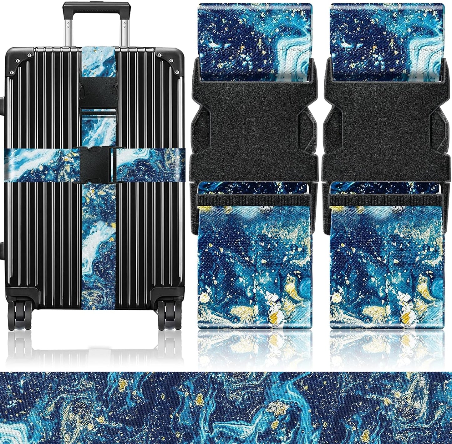 Slohif Luggage Straps for Suitcases Travel Belt Accessories Luggage Connector Identifiers Over