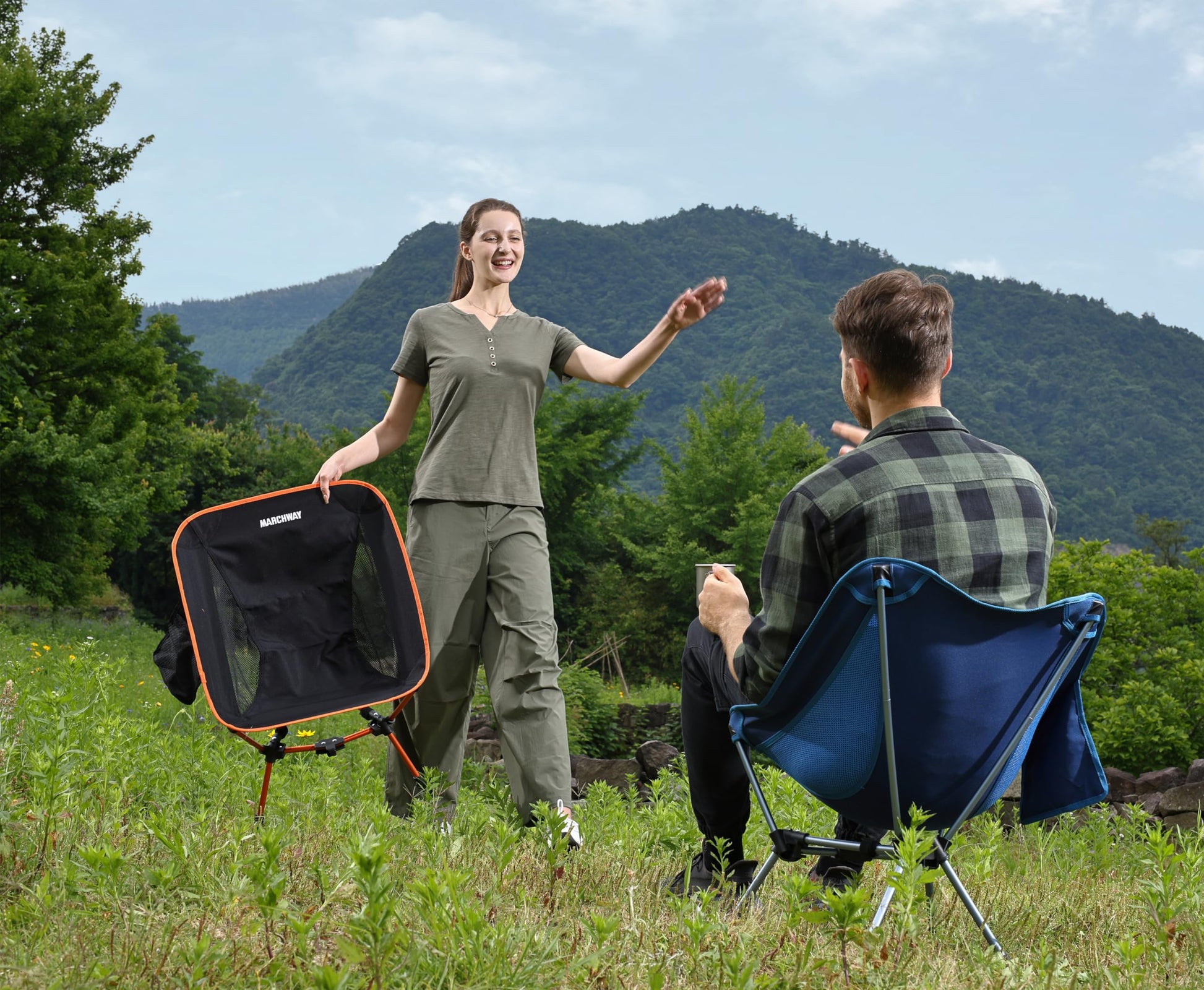 MARCHWAY Lightweight Folding Camping Chair, Portable Foldable Compact for Outdoor Camp, Travel