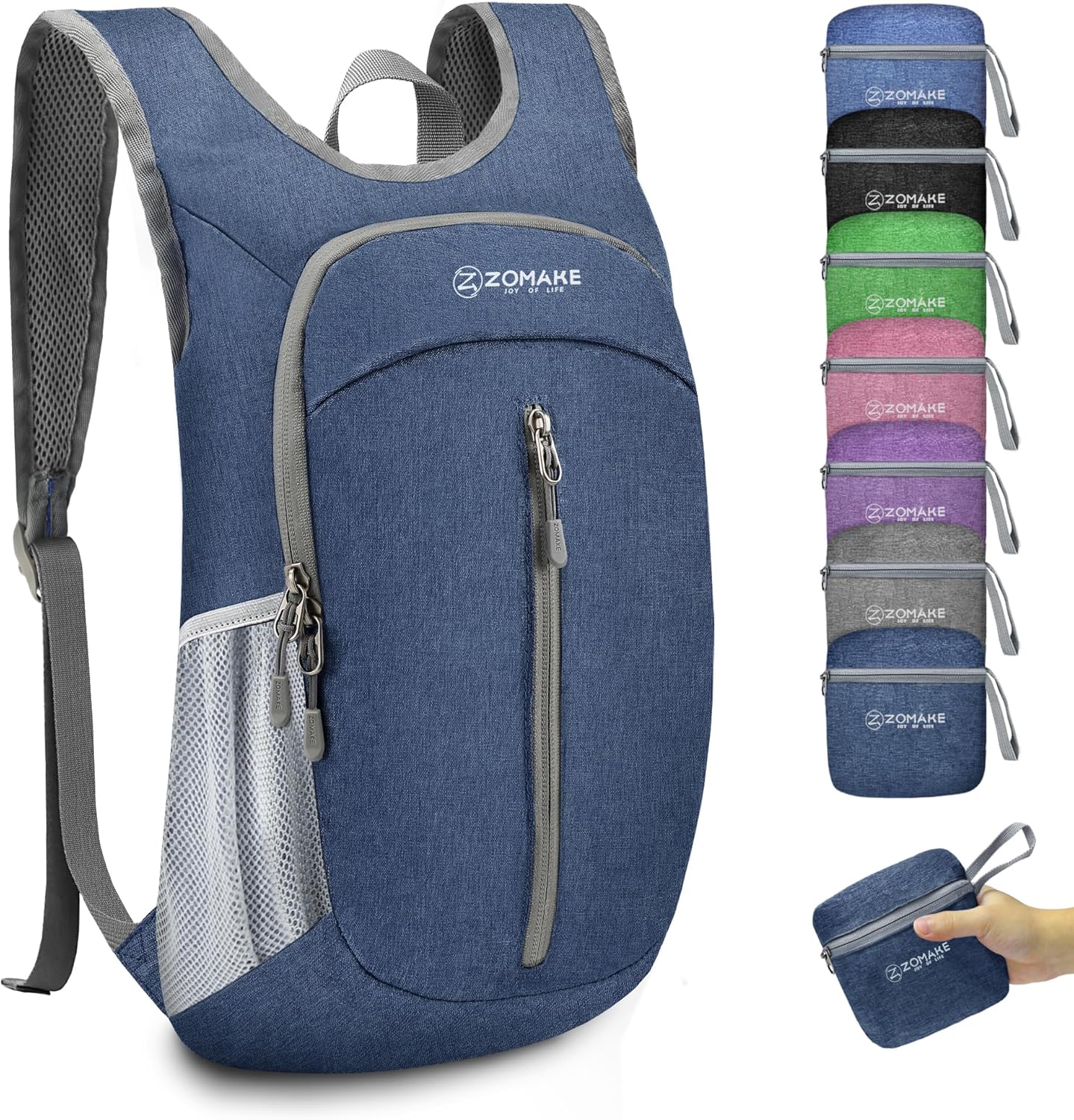 ZOMAKE 10L Ultra Lightweight Packable Backpack, Small Daypack Light Foldable Backpacks Water