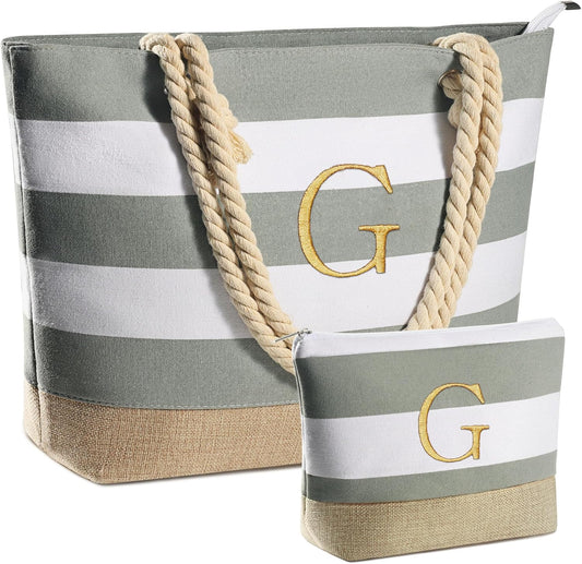 YOOLIFE Beach Bags for Women - Travel Canvas Beach Tote, Pool Waterproof Bag, Travel Essentials, Gifts for Women Birthday