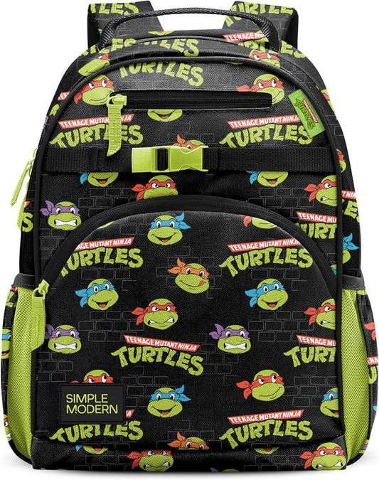 Simple Modern Large Nickelodeon Viacom Kids Backpack for School Girls and Boys | Elementary Backpack for Teen | Fletcher Collection | Kids - 16" tall | TMNT Turtles Unite