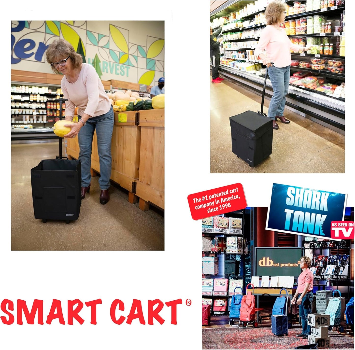 dbest products Smart Cart Rolling Multipurpose Collapsible Basket Scrapbooking Blackout