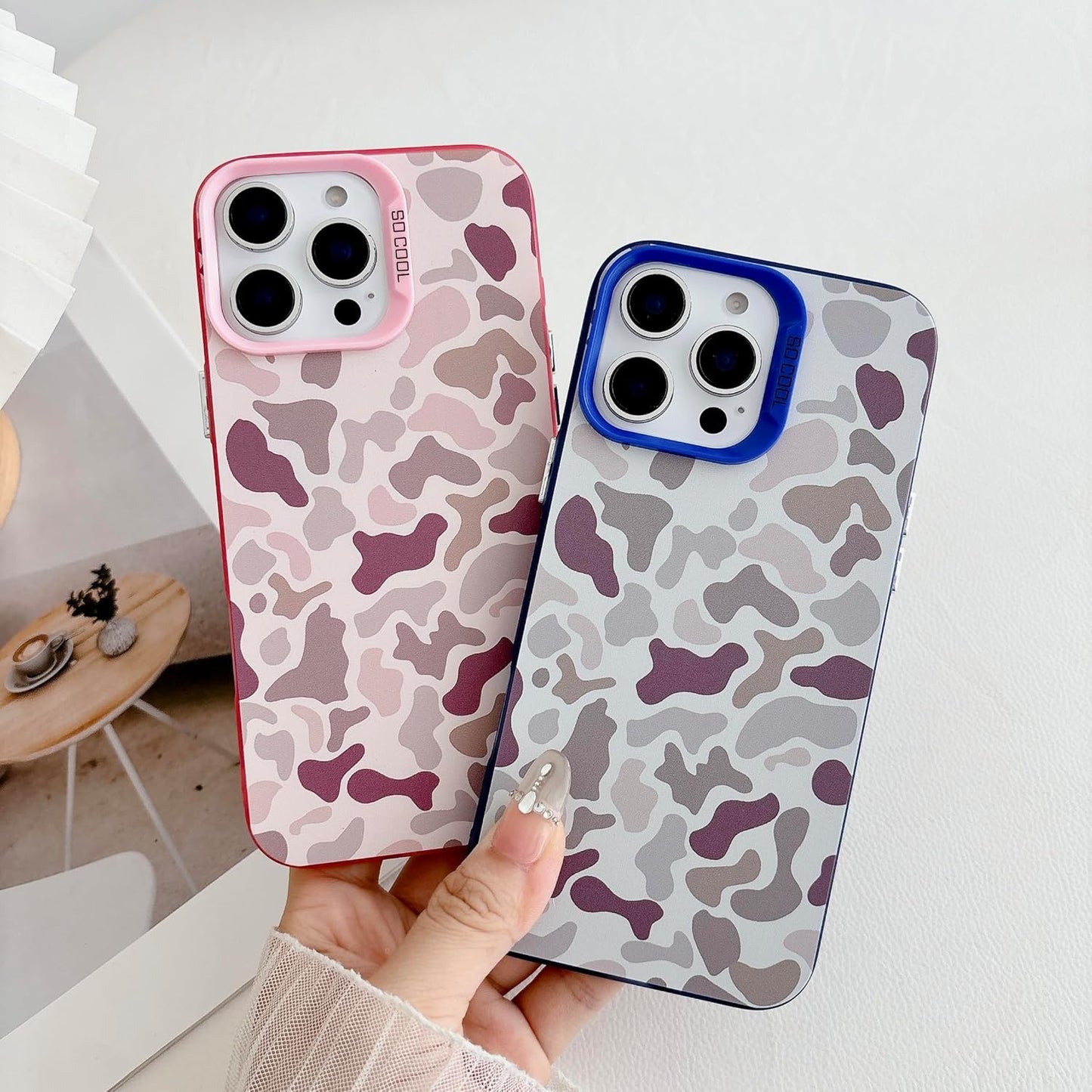 for iPhone 11 Pro Case, Vintage Camo Pattern Design for Men Boys Teens, Cool Camouflage Shockproof Protective Cover for Girls Women - Pink