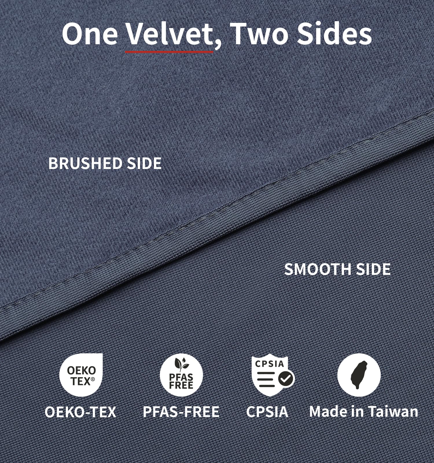 Litume Compact Travel Blanket for Airplane, Velvet, Dark Blue Gray