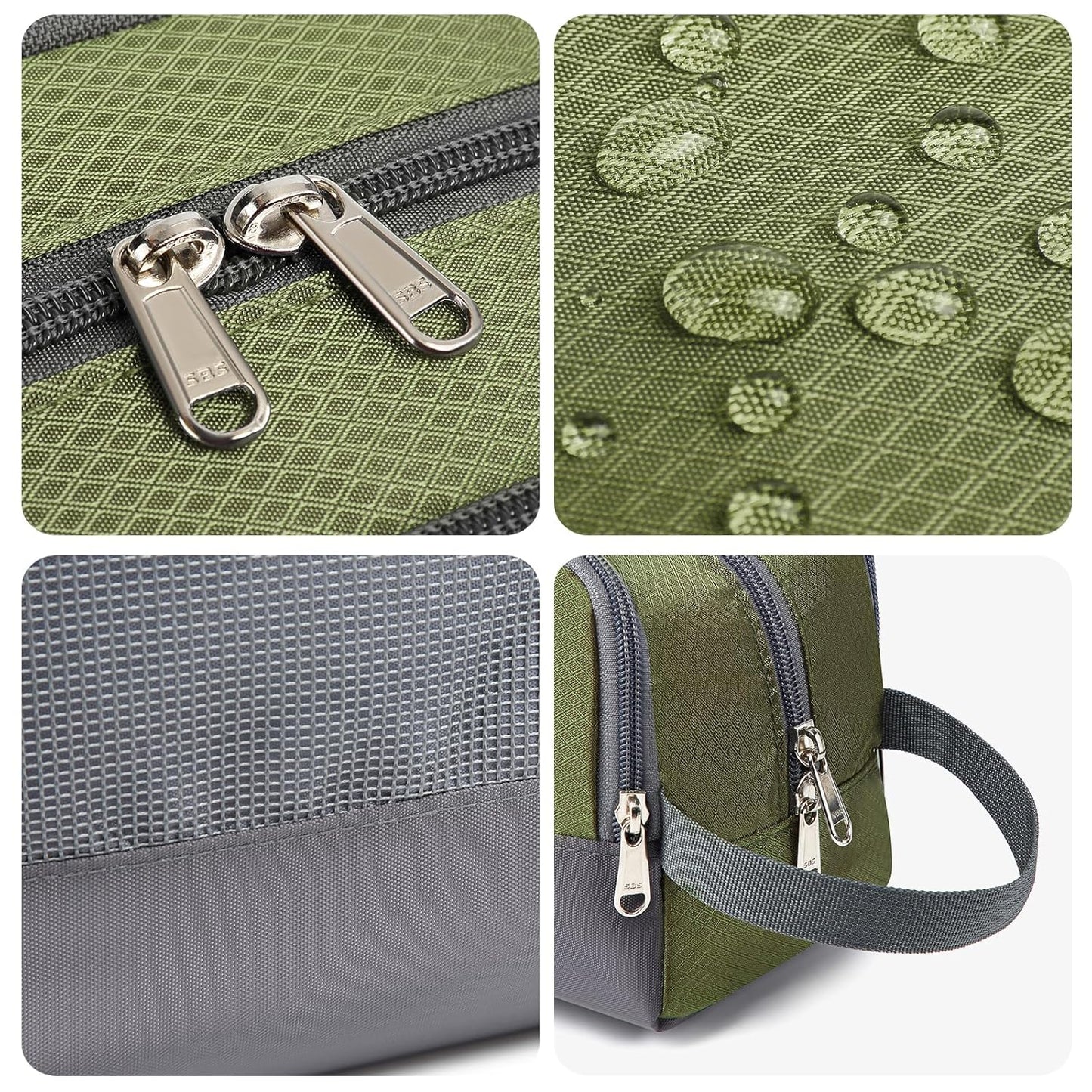 Yeiotsy Boys Toiletry Bag - Kids Travel Dopp Kit with Mesh Pockets, Compact Organizer for Gym, Camping, Hiking (Army Green)