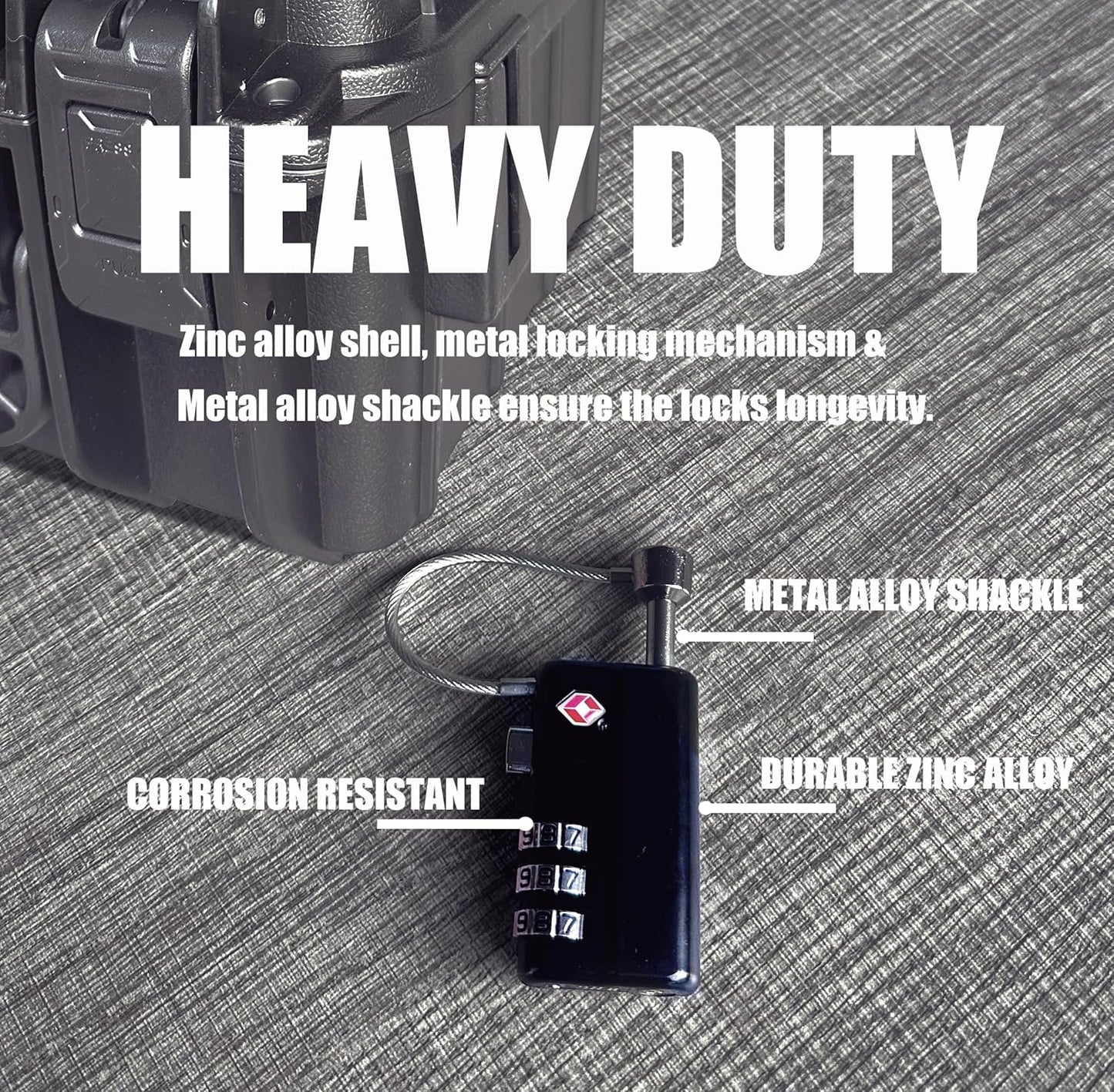 Professional Gun Case Lock TSA Approved Gun Case Lock,with Durable & Cut Resistant Alloy Steel Shank Gun Lock,TSA Gun Safe Lock for Travel Case or Child Safe (4 Pack)