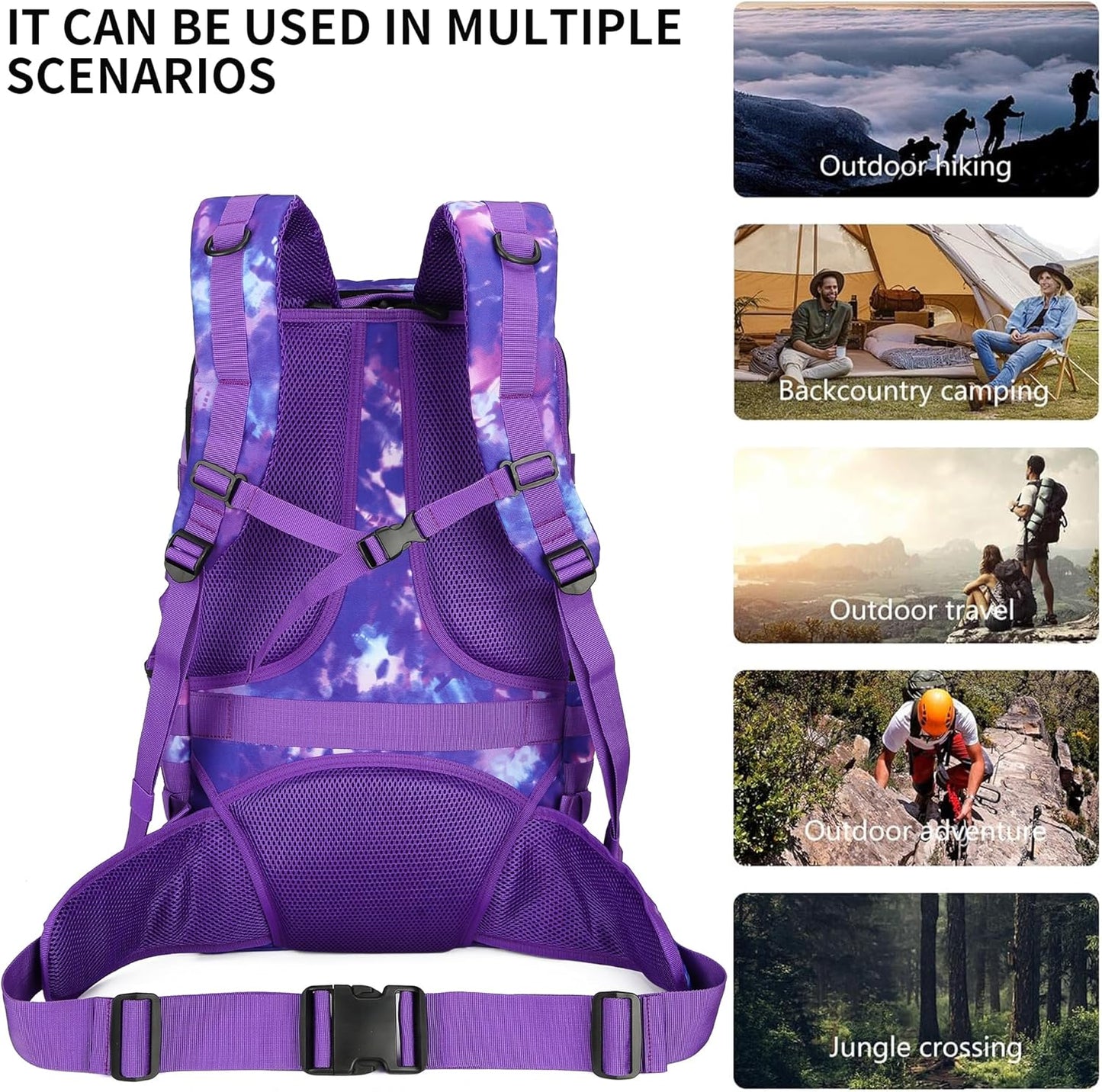 50L Military Tactical Backpack 3 Day Assault Pack Molle Daypack Hiking Backpack for Men and Women