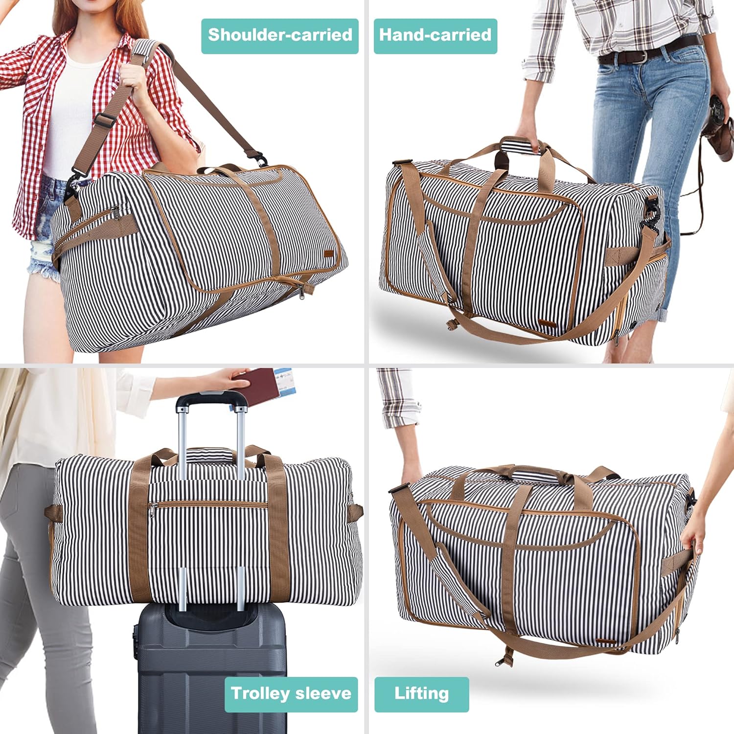 80L Duffle Bag for Travel, Large Foldable Waterproof Travel Duffel Bags Weekender Overnight Bag for