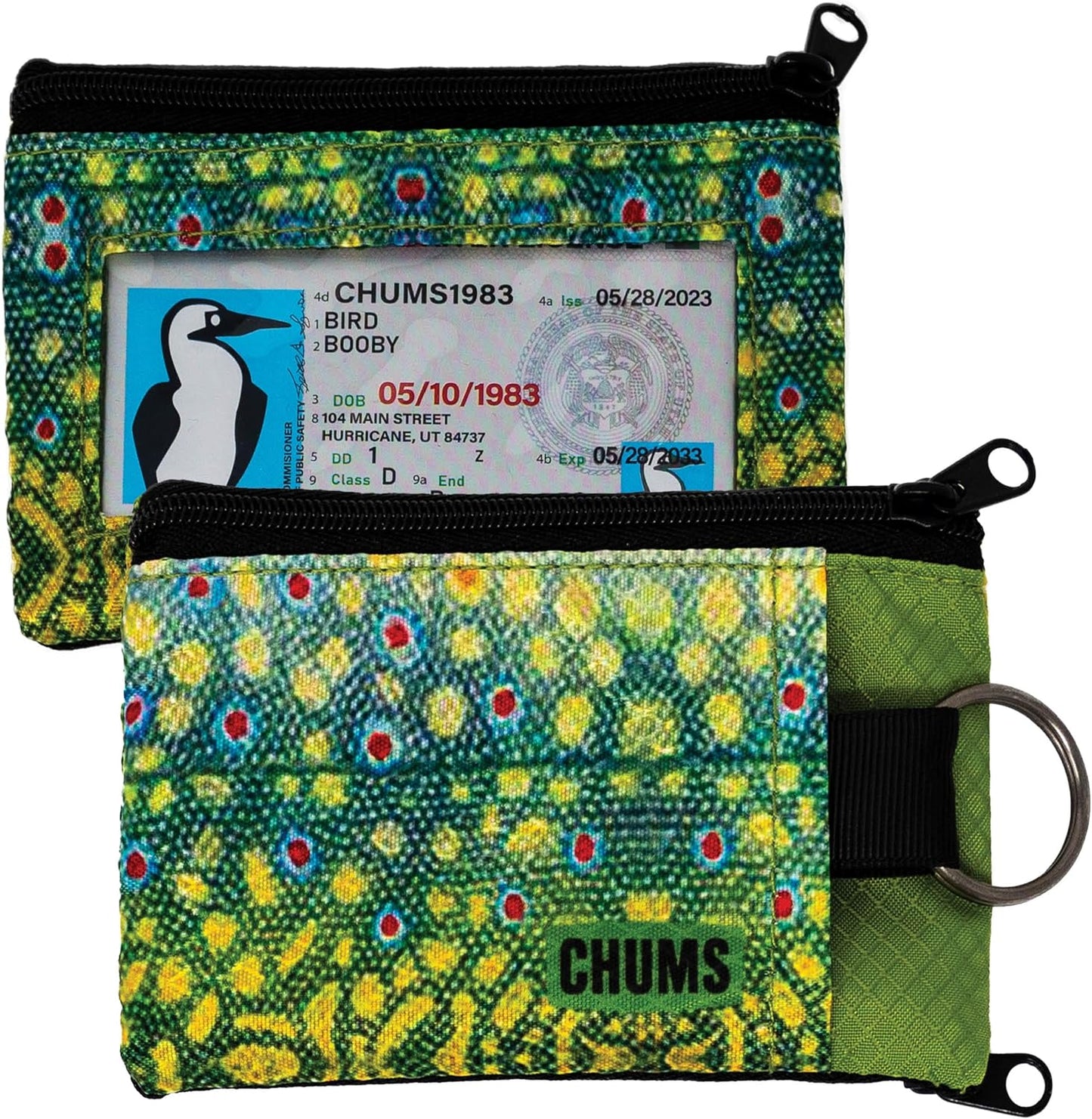 Chums Surfshorts Wallet - Lightweight Slim Wallet w/ RFID Blocking Card - Zippered, Minimalist