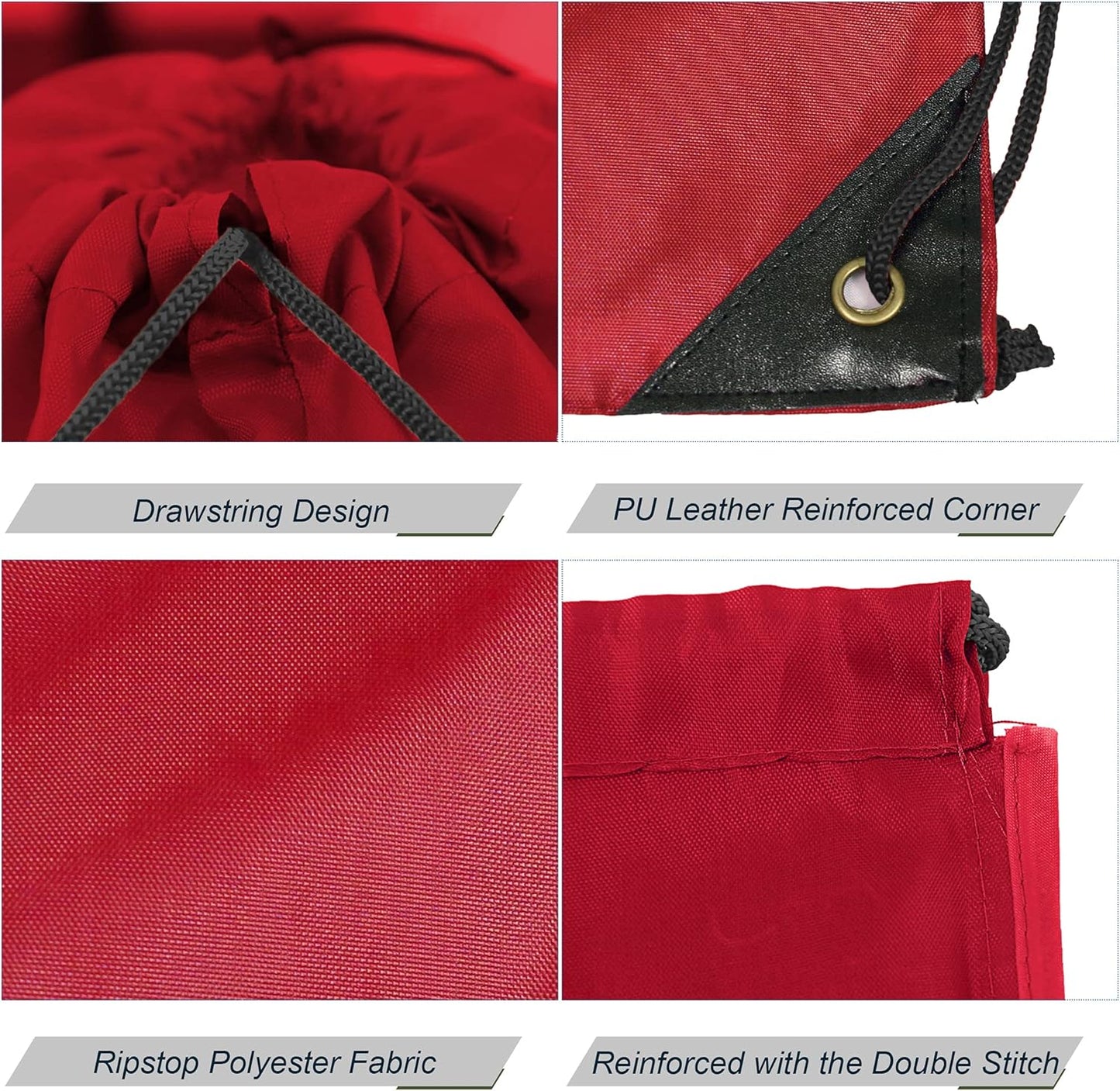 BeeGreen Drawstring Backpack Bags 20,30,50 Packs Reflective String Bags for Gym Sport Trip Cinch Sack DIY for Women Men