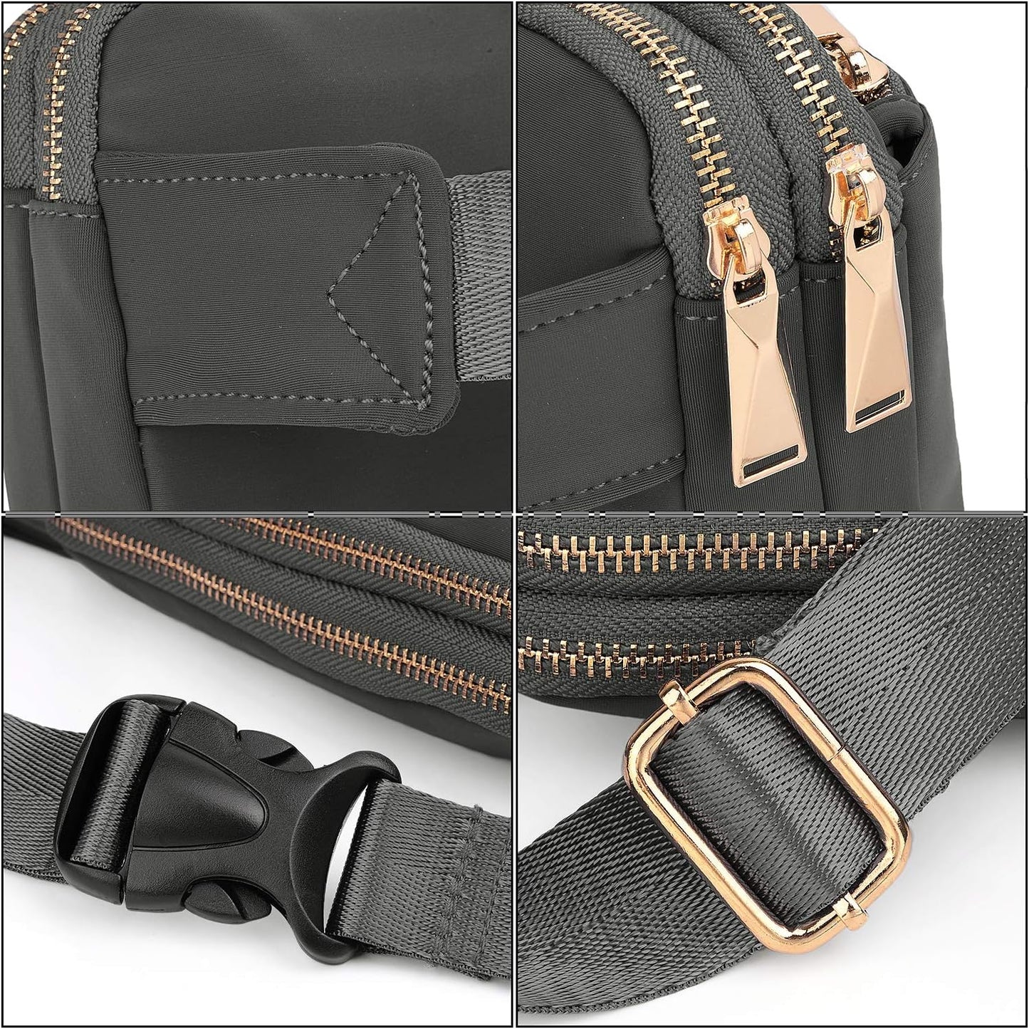 UTO Fanny Pack for Women Crossbody Trendy Fashion Belt Purse Chest Waist Hip Bumbag for Outdoor Shopping Travel Hiking