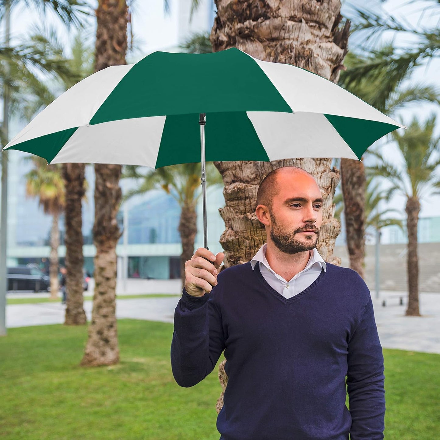 The Spectrum Popular Style 42" Automatic Open Compact Travel Umbrella for Rain, Wind & Sun, Sturdy Lightweight Small Portable Stick Umbrella for Men and Women