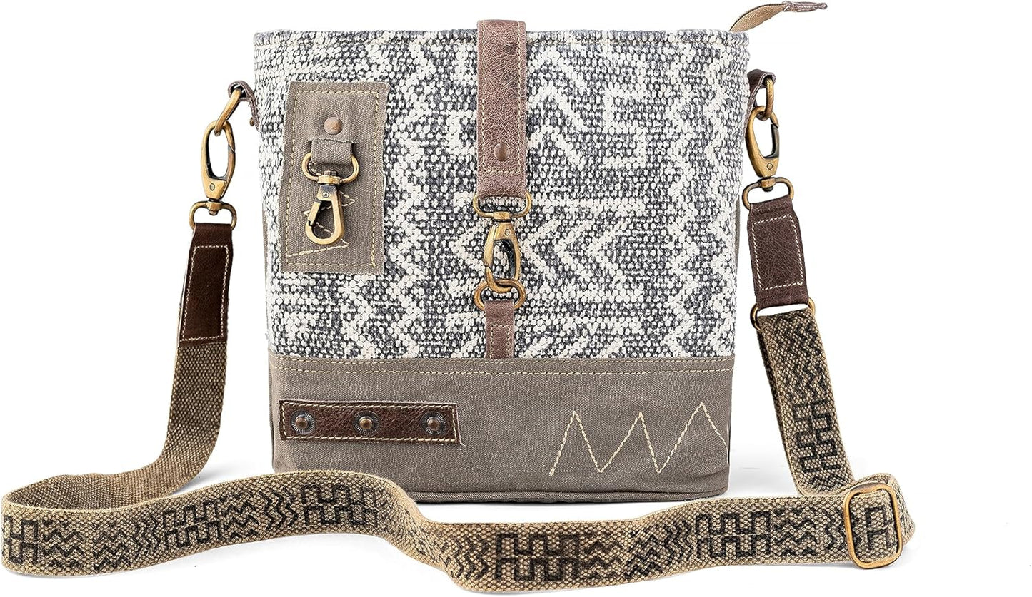 3B SHOUZO Messenger and Shoulder Bag - Upcycled Vintage Canvas & Leather
