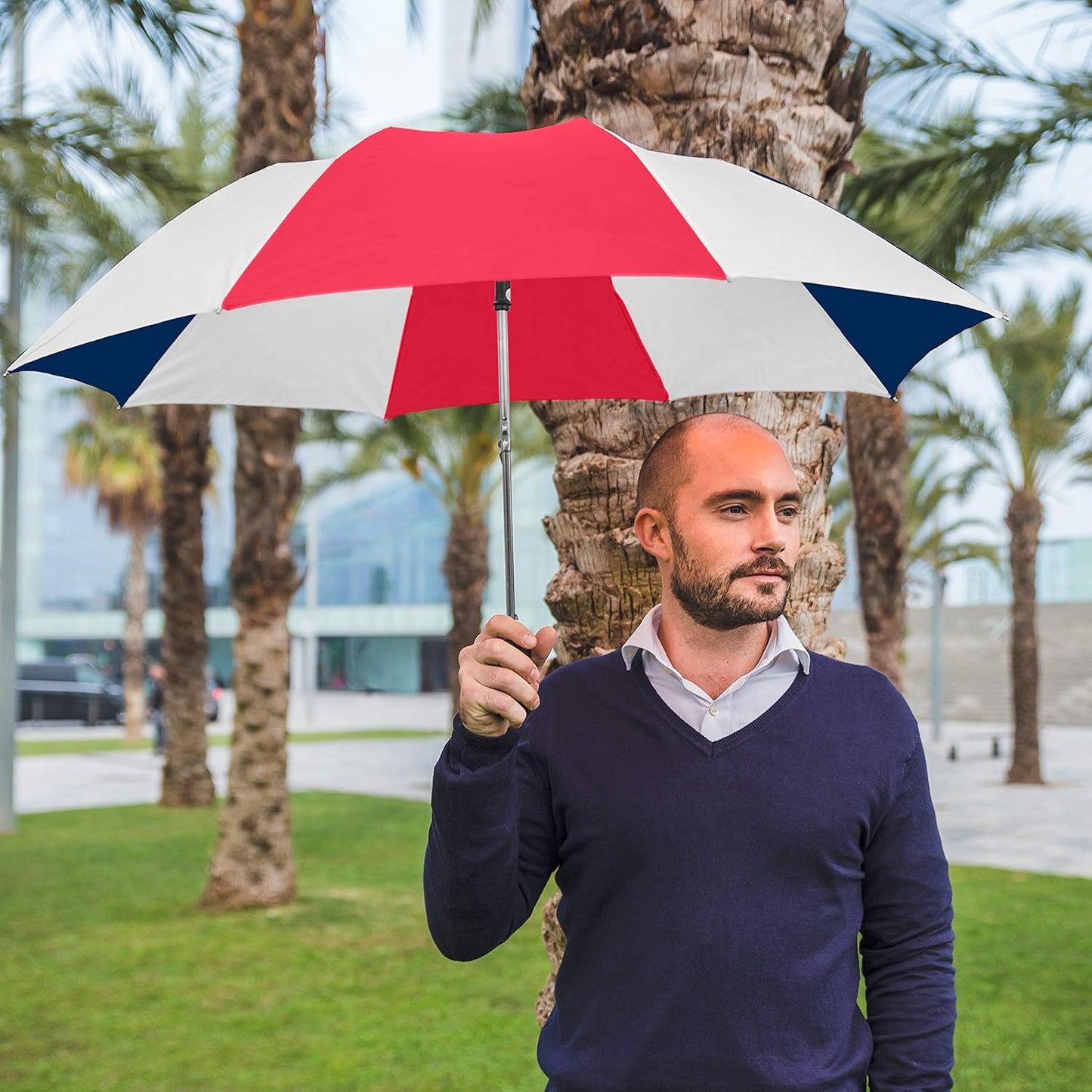 The Spectrum Popular Style 42" Automatic Open Compact Travel Umbrella for Rain, Wind & Sun, Sturdy Lightweight Small Portable Stick Umbrella for Men and Women