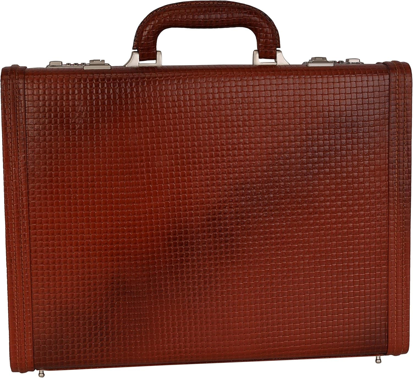 Full Grain Leather Briefcase Attache Case For Unisex Size L17xW3xH12 Inches Briefcase Bag (Croc Tan)