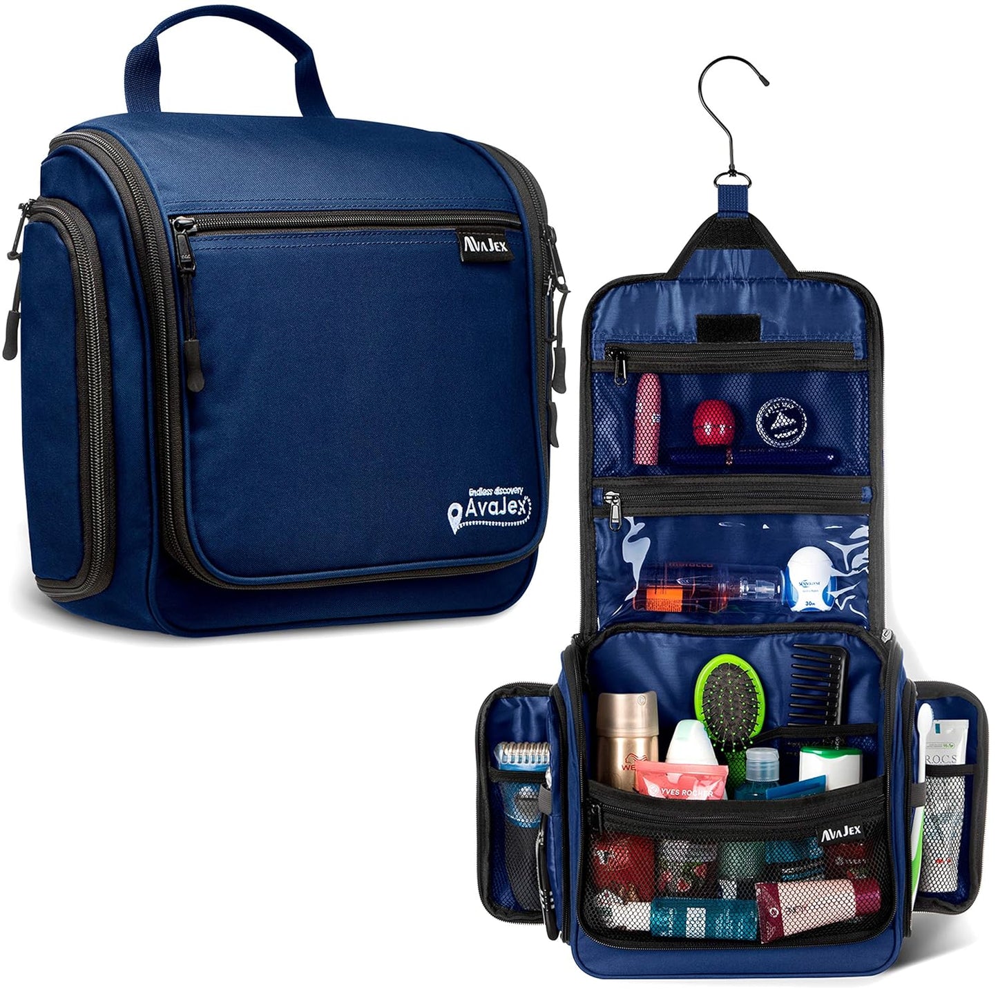 Travel Toiletry Bag for Men and Women - (10.6”x10.6”x3.2”) Large Hanging Toiletry Organizer