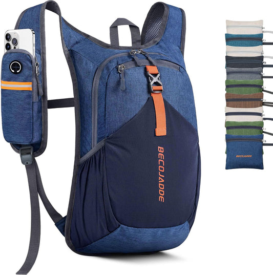 15L Small Hiking Backpack for Men Women Foldable Packable Back Pack Ultralight Hiking Daypack for Travel Camping Outdoor, Navy Blue
