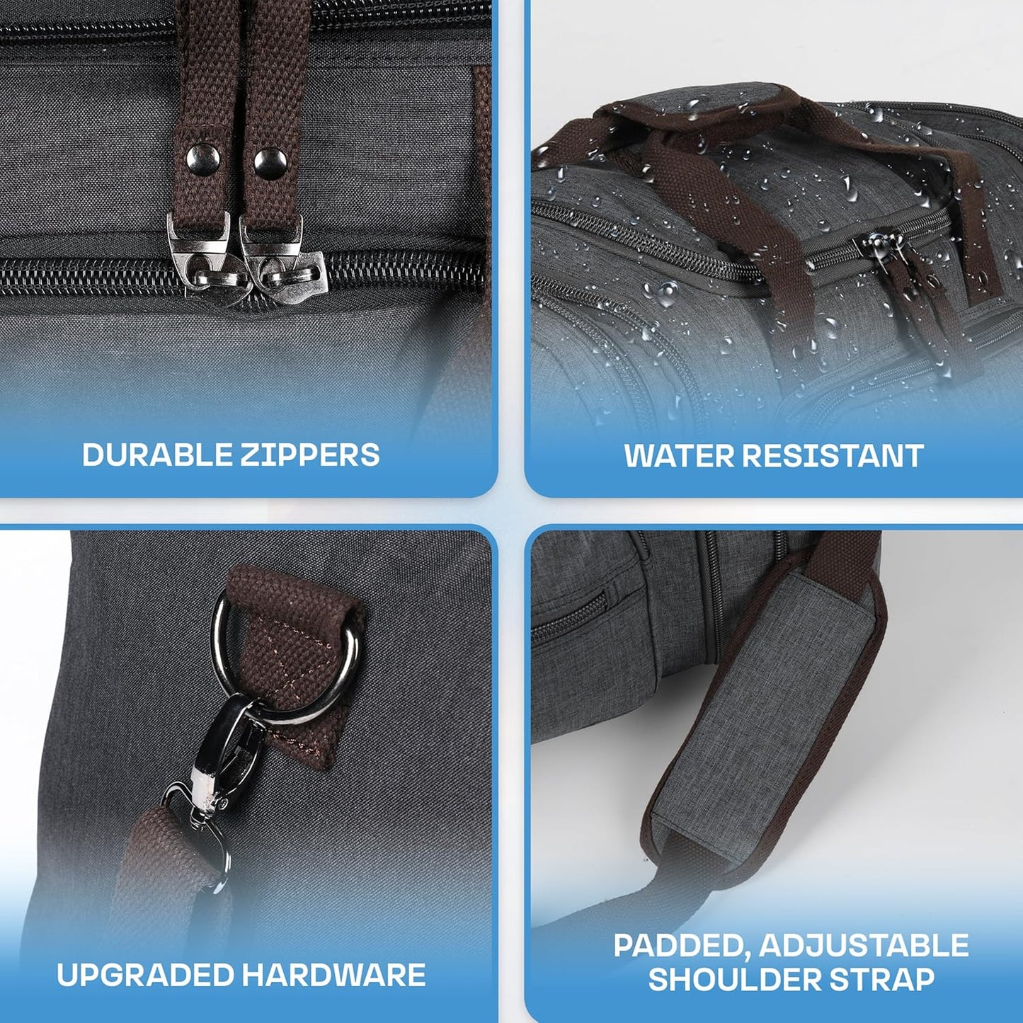 Duffle Bag for Travel 20–23” Expandable (40L) – Lightweight Water-Resistant Carry On Weekender with Multiple Pockets & Shoulder Strap – Airline Approved Travel Duffel Bags for Men & Women