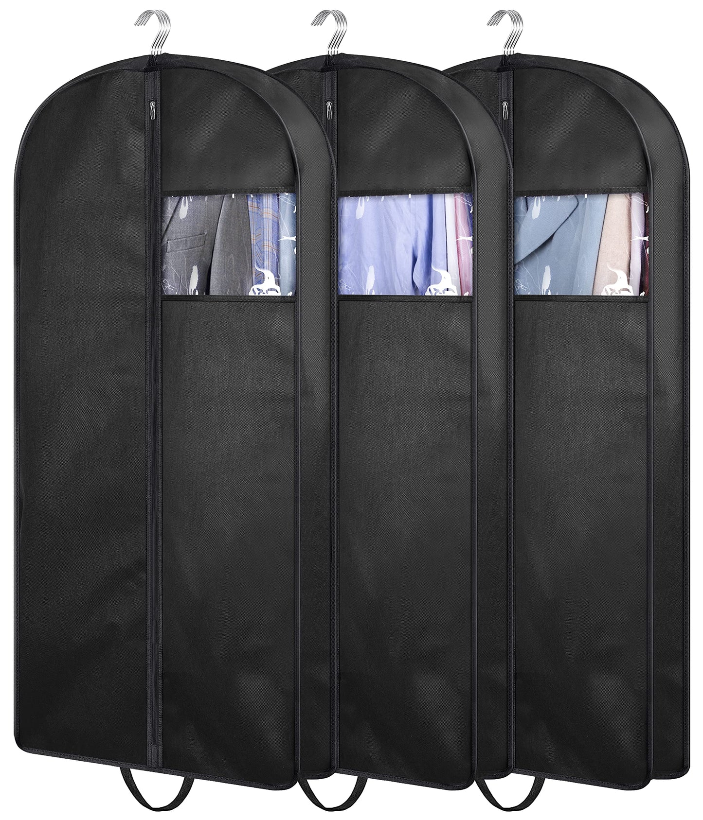 KIMBORA 43" Suit Bags for Closet Storage and Travel, Gusseted Hanging Garment Bags for Men Suit