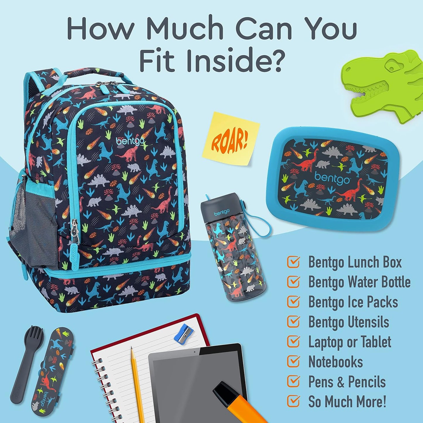 Bentgo Kids 2-in-1 Backpack & Insulated Lunch Bag - Durable 16” Backpack & Lunch Container in