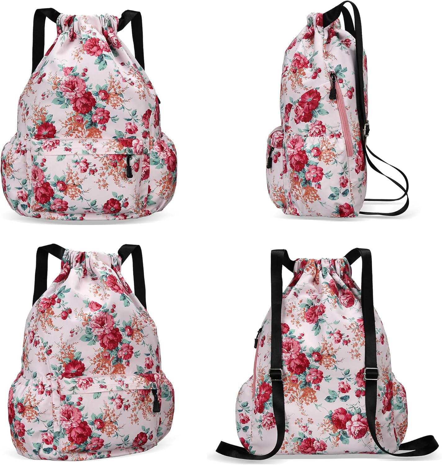 Drawstring Backpack for Women Drawstring Gym Bag Water Resistant Small Cinch Sack Pull String