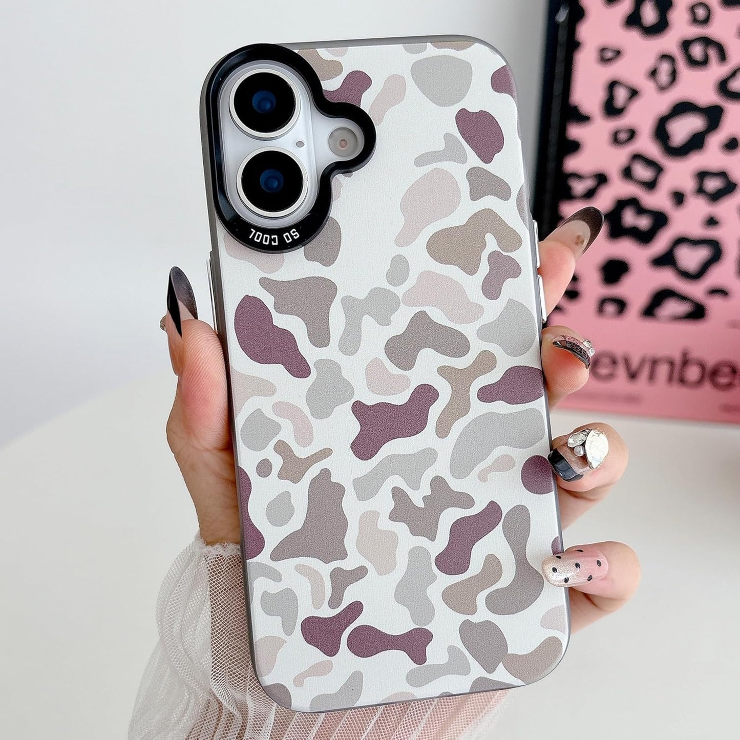 for iPhone 17 Case, Vintage Camo Pattern Design for Men Boys Teens, Cool Camouflage Shockproof Protective Cover for Girls Women - Black