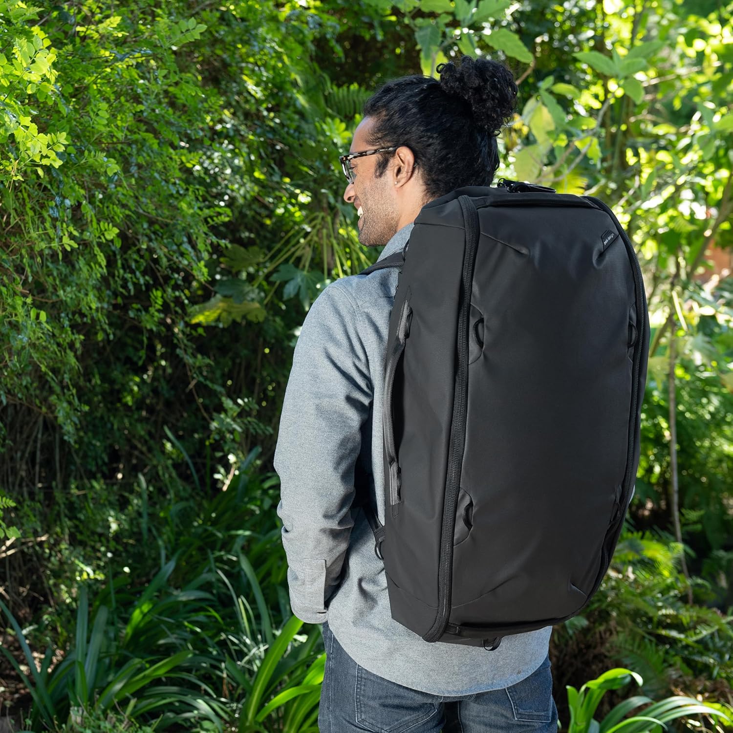 Peak Design Travel Duffelpack 45-65L, Black, Weatherproof Duffel Backpack, Expandable Design