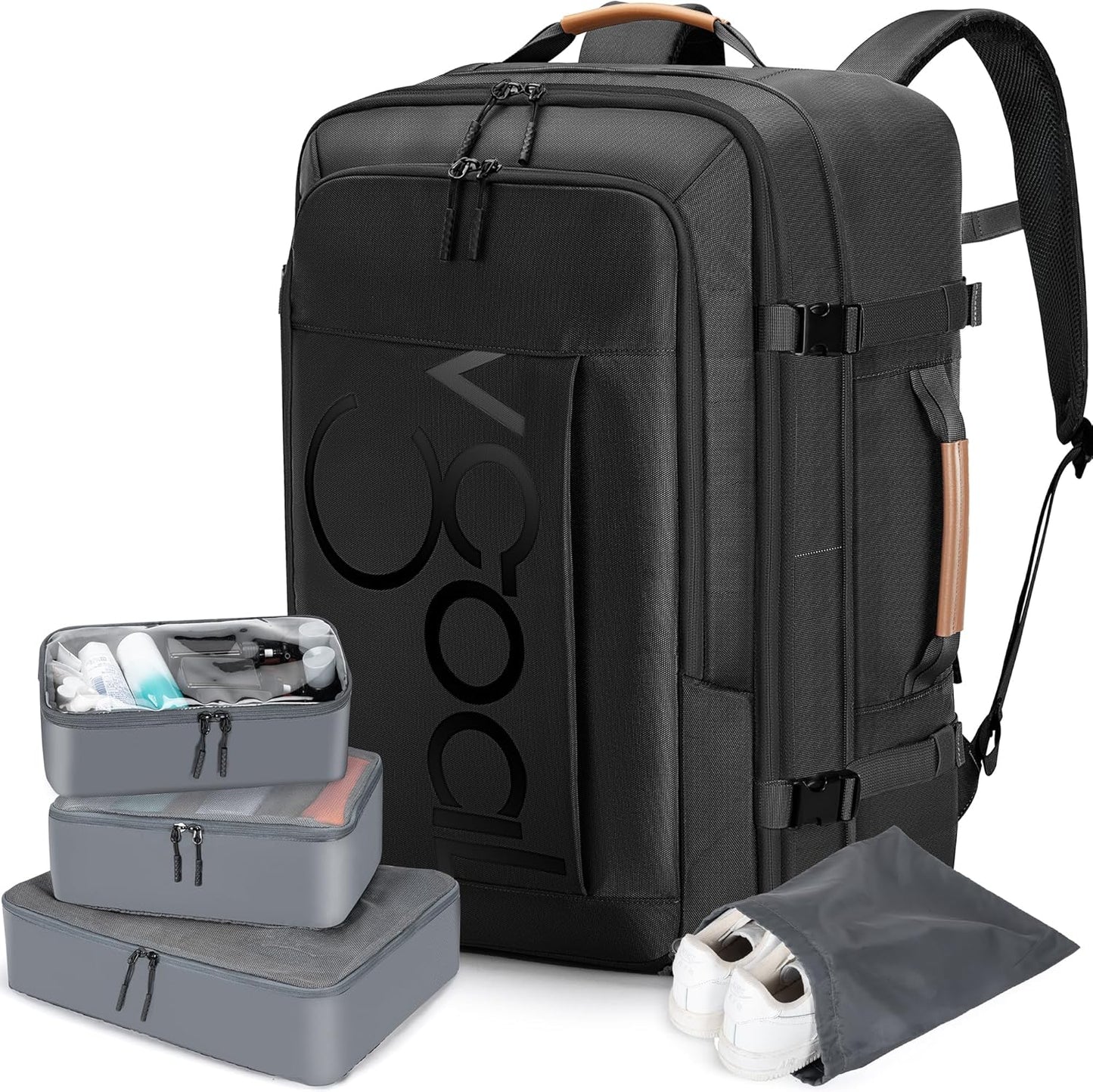 VGOAL Carry On Backpack, 40L Travel Backpack Flight Approved Luggage Suitcase Backpack Expandable with 4 Packing Cubes