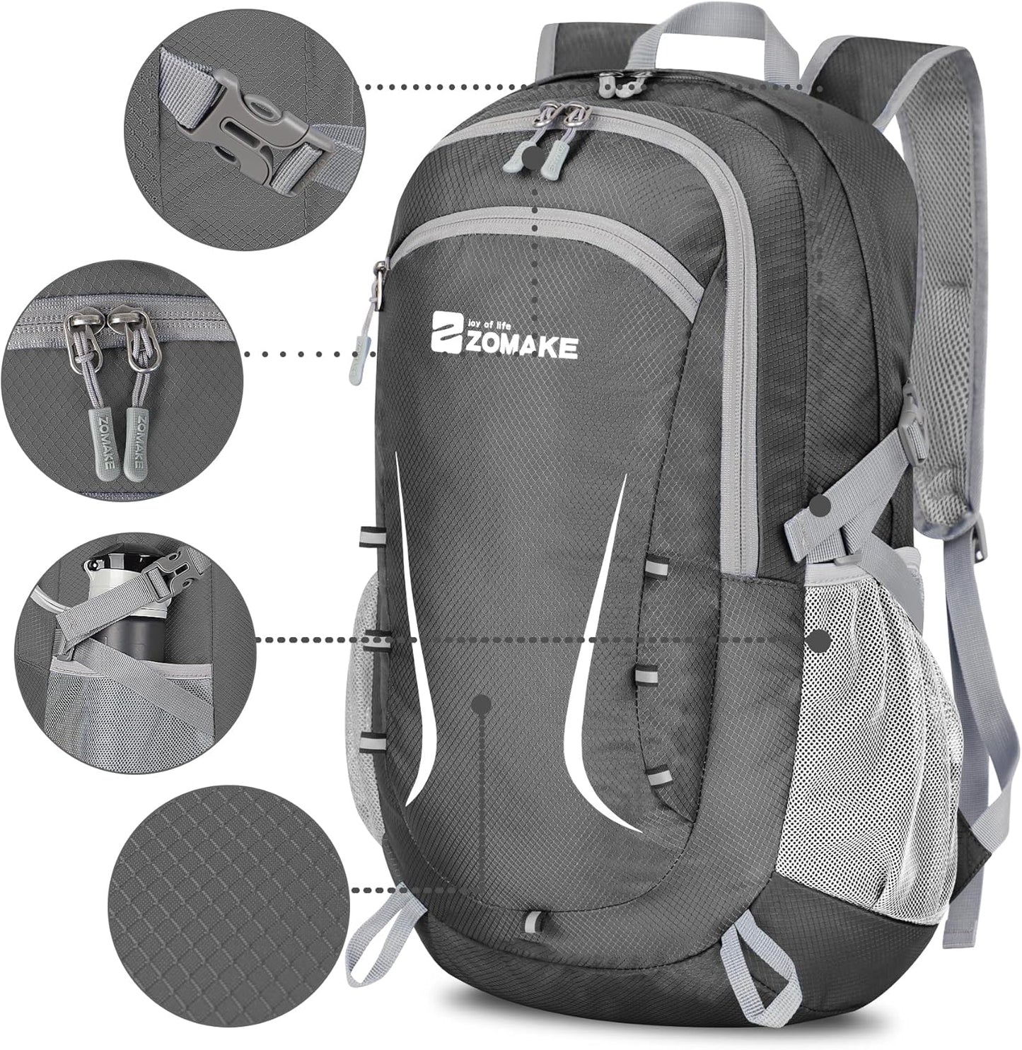 ZOMAKE Lightweight Packable Backpack 35L, Foldable Backpacks Water Resistant Collapsible Light Daypack for Hiking