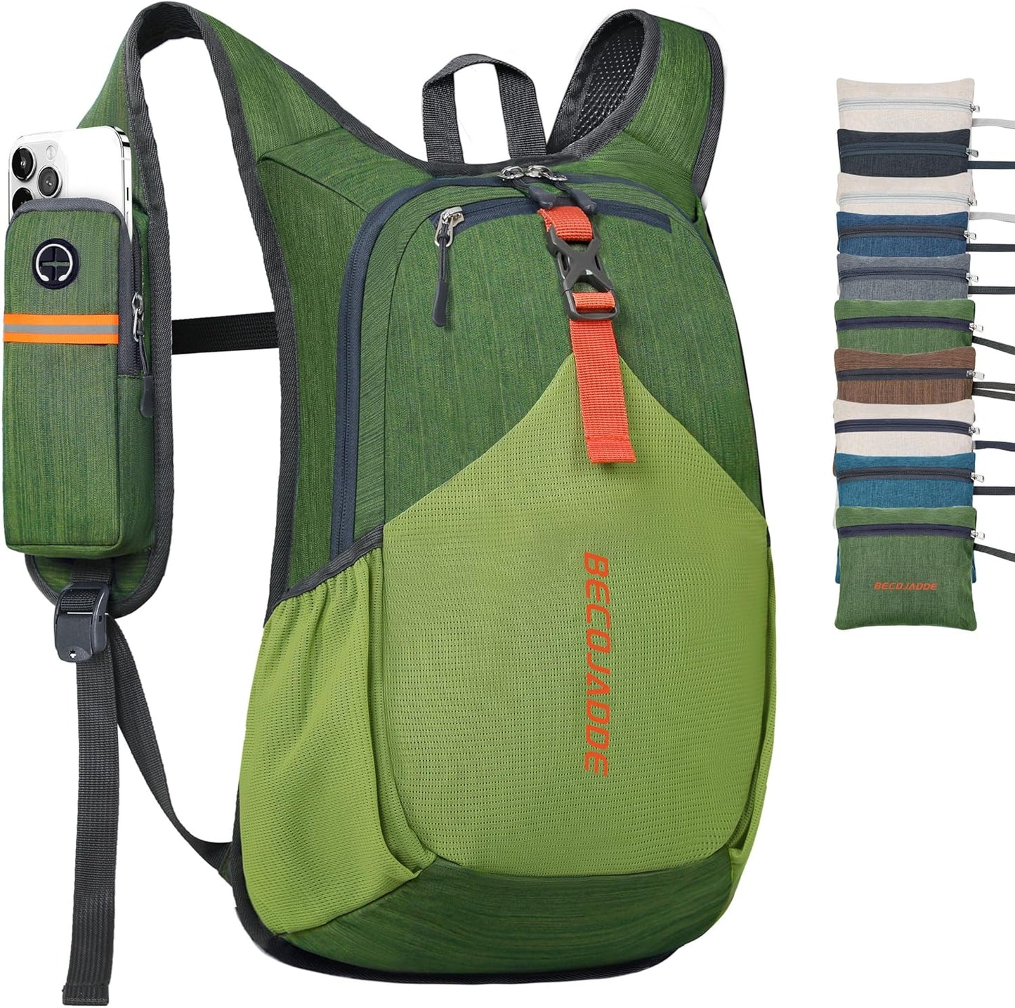 15L Small Hiking Backpack for Men Women Foldable Packable Back Pack Ultralight Hiking Daypack for Travel Camping Outdoor, Olive Green