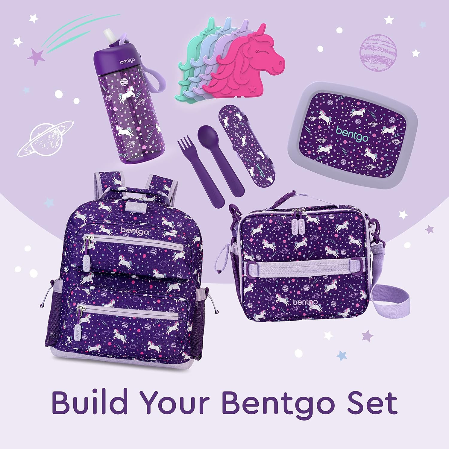 Bentgo Kids Backpack - Lightweight 14” Backpack in Fun Prints for School, Travel, & Daycare, Ideal