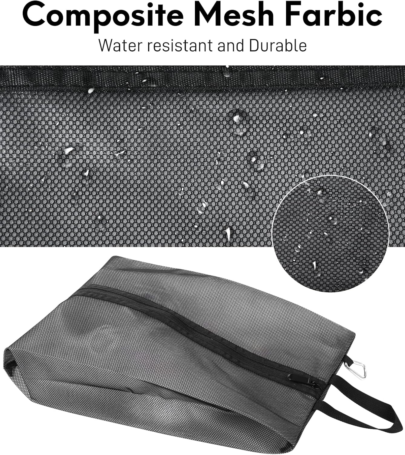 2 Pack Shoe Bags for Travel, Sneaker Bags, Waterproof Travel Shoe Bags with Zipper for Packing, Golf Shoe Dust Bags for Man and Women, XX-Large, Black
